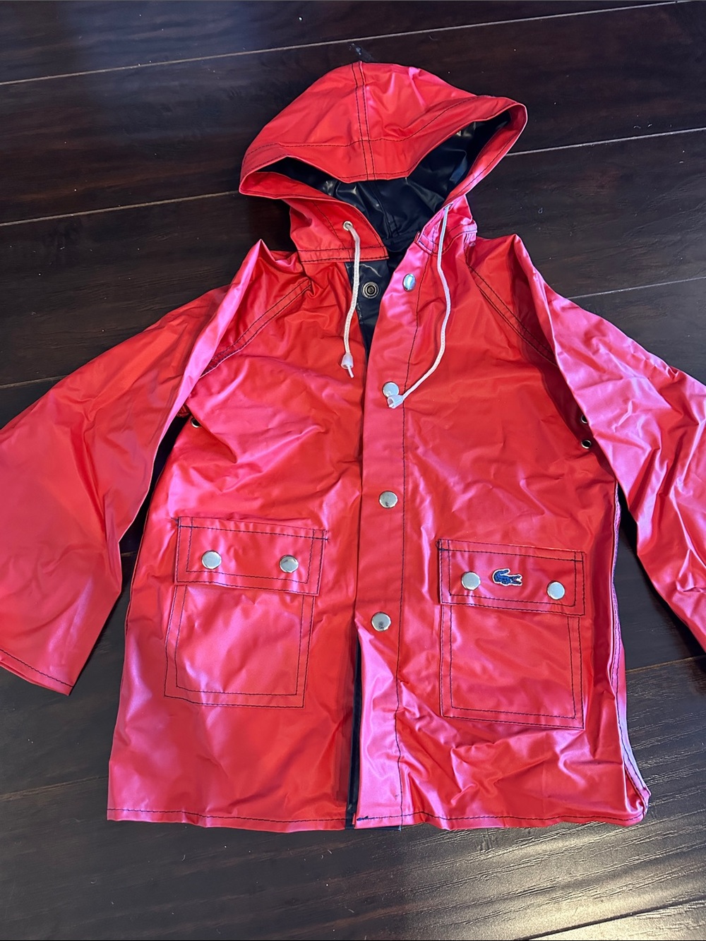Lacoste Kids Red Hooded Raincoat size 5